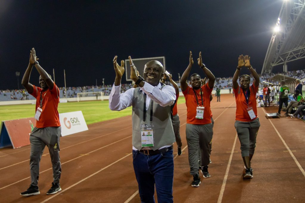 Basigi applauding the fans after the game 