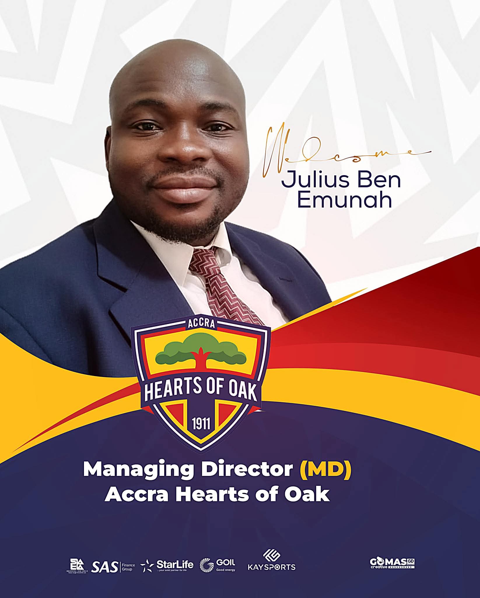 Julius Ben Emunah Takes Helm as Hearts of Oak Managing Director