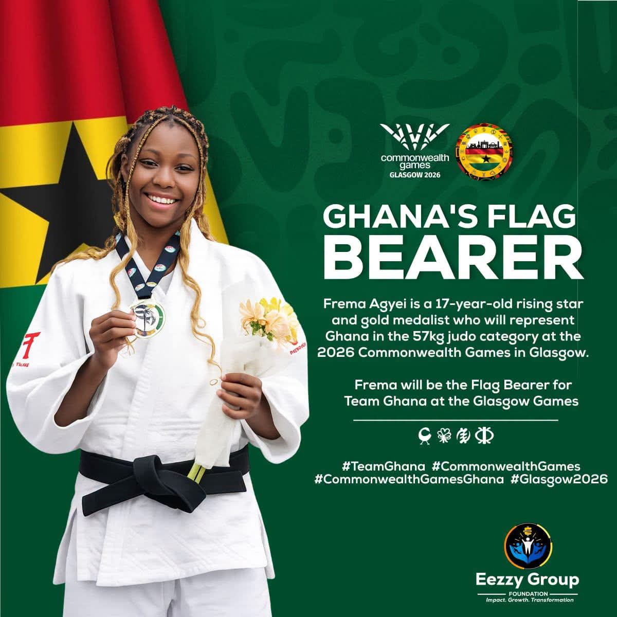 Ghana’s Flag Bearer: Teenage Judo Star Frema Agyei to Lead Team Ghana Into Glasgow 2026